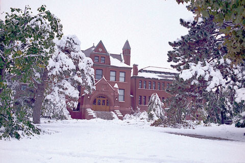 Tree damage around Architecture Hall following the October 1997 snowstorm.