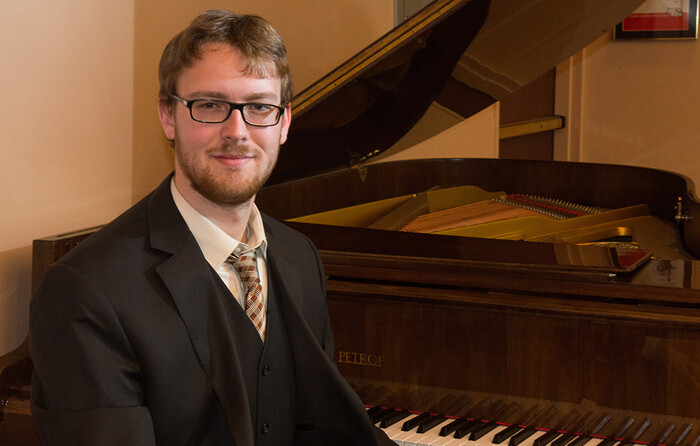 Tim Wilkins, a senior music major, has won a Fulbright Scholarship to study and teach in Bulgaria. (Greg Nathan/ University Communications)