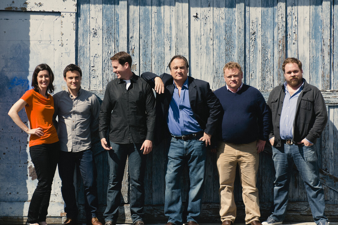 Jim Belushi (third from right) and Chicago Board of Comedy performers.