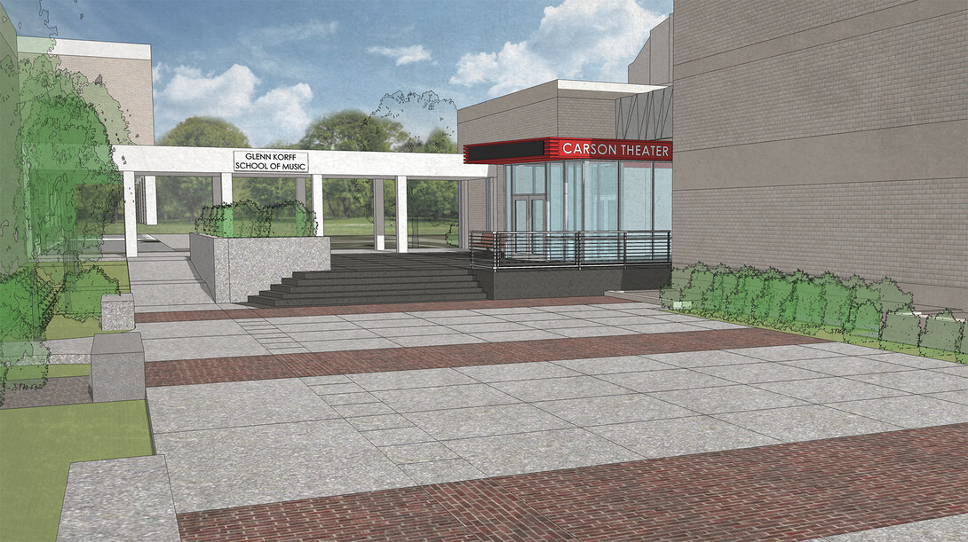 UNL is upgrading the 11th Street entrance to City Campus. The redesign — shown here in an architect's rendering — will make the area more pedestrian friendly and enhance what is an entrance to UNL's arts corridor.
