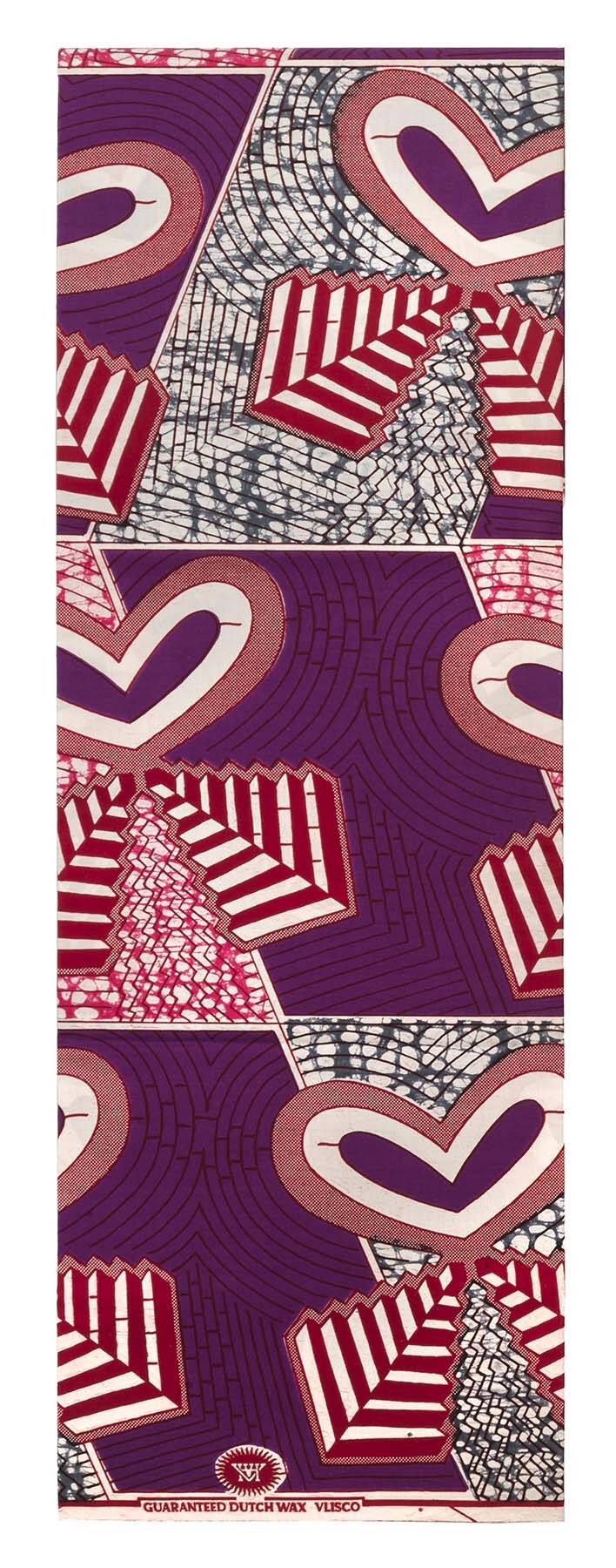 Heart of Barack, introduced 2007, manufactured by Vlisco, Netherlands; Dutch Super Wax on cotton, 48 x 12 inches.