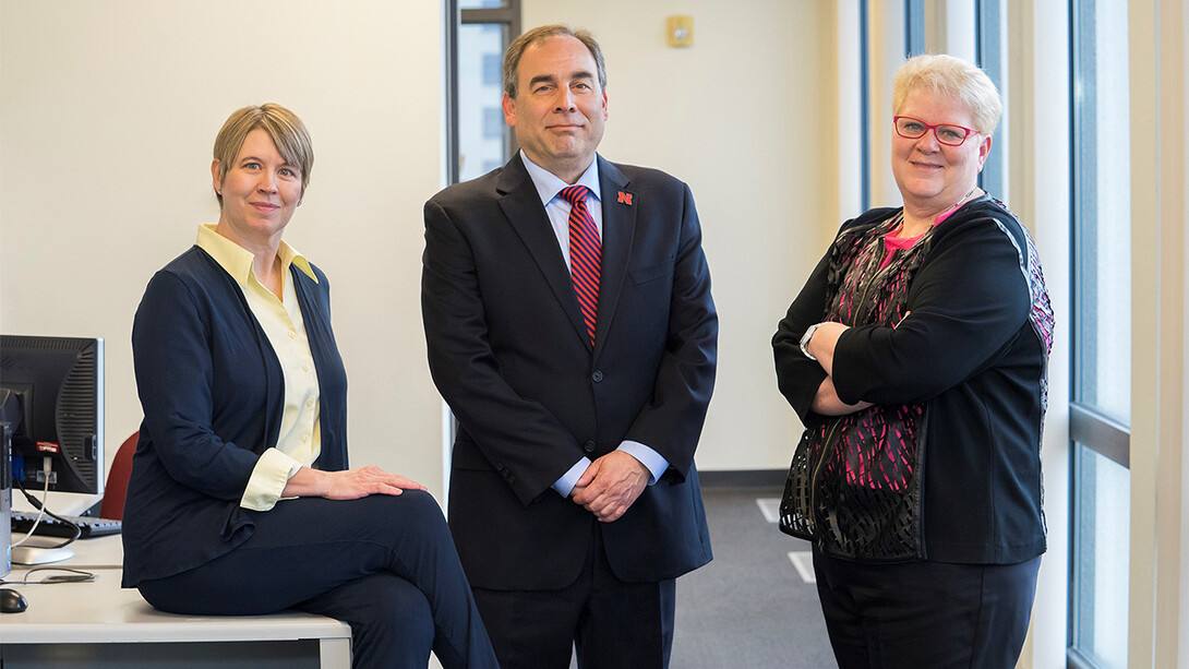 (From left) Denise Bulling, senior research director at the University of Nebraska Public Policy Center; Mario Scalora, director of the NU Public Policy Center; and Jolene Palmer, school safety and security director at the Nebraska Department of Education.