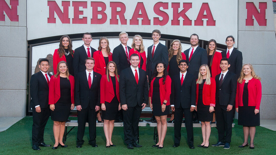 The Homecoming 2017 royalty finalists are: (back row, from left) Laura Springer, Tom Waldo, Camille Sippel, David Schuler, Olivia Beier, Jon Freese, Taylor Boesiger, Derek Kane, Alex Janvrin and Francisco Garcia; (front row, from left) Shayne Arriola, Olivia Bond, Grant Uehling, Janae Aune, Matthew Server, Brianna Ridenour, Laurel Oetken, Alex Fernando, Said-Nuriddin Makhmudzoda and Evann Vrana.