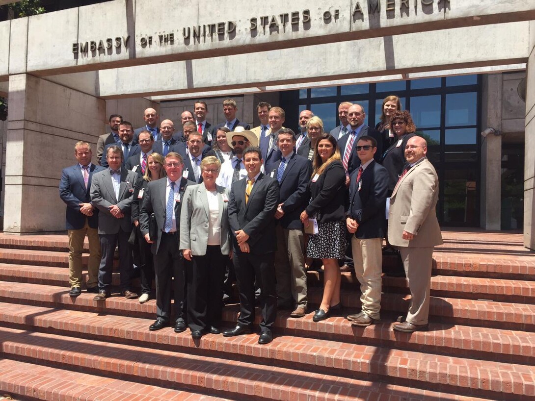 As part of Nebraska’s premier two-year agricultural leadership development program, Nebraska LEAD fellows participate in a two-week international travel seminar. Here Nebraska LEAD 36 fellows visit the U.S. Embassy in Buenos Aires, Argentina.