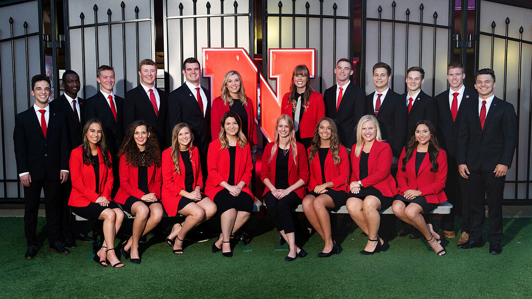 The 2019 Homecoming royalty finalists are: (back row, from left) Vinny Malene, Ibraheem Hamzat, Braden Dvorak, Bryce Lammers, Tait McGowan, Allie Carlini, Andrea Harris, Spencer Jones, Jared Noetzel, Jake Modica, David Weed and Lukas Hall; (front row, from left) Julia Messineo, Cheyenne Gerlach, Mary Greufe, Christina Berger, Kayla Ney, Jayden Garrett, Sydney Mickells and Morgan Holen.