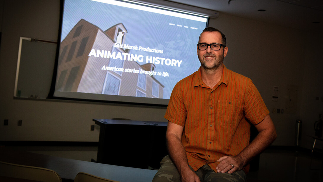 Michael Burton, assistant professor of art and design, is using Layman Award funding to create an open-ended resource for students who want to create history-based films. (Kyleigh Skaggs, CYFS)