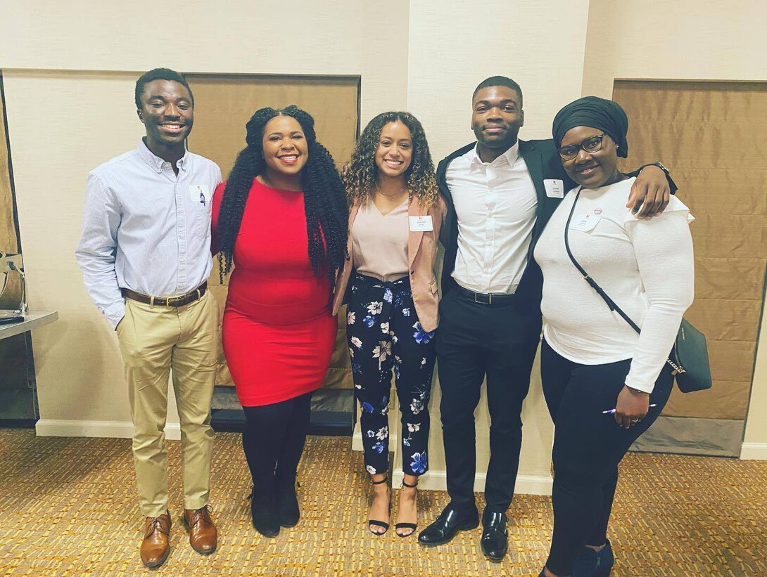 Members of the College of Law’s Black Law Student Association pose for a photo.