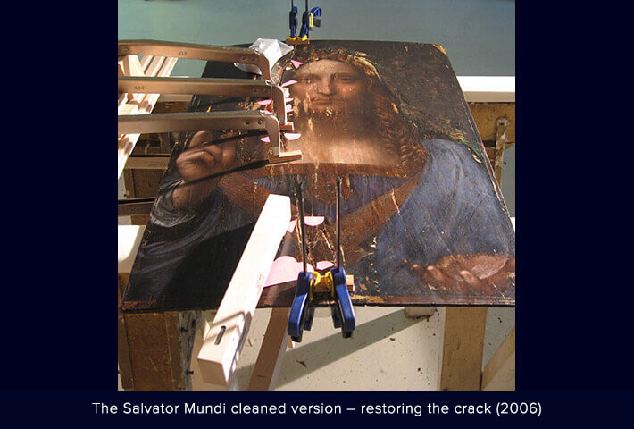 The Salvator Mundi restoration process.