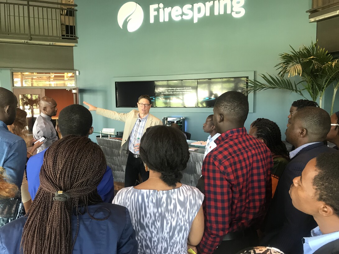 During previous Leadership Institutes, Nebraska’s Mandela Washington Fellows met with Firespring founder and CEO Jay Wilkinson. During the 2021 Institute, Fellows will have a chance to engage with Lincoln professionals through virtual networking.