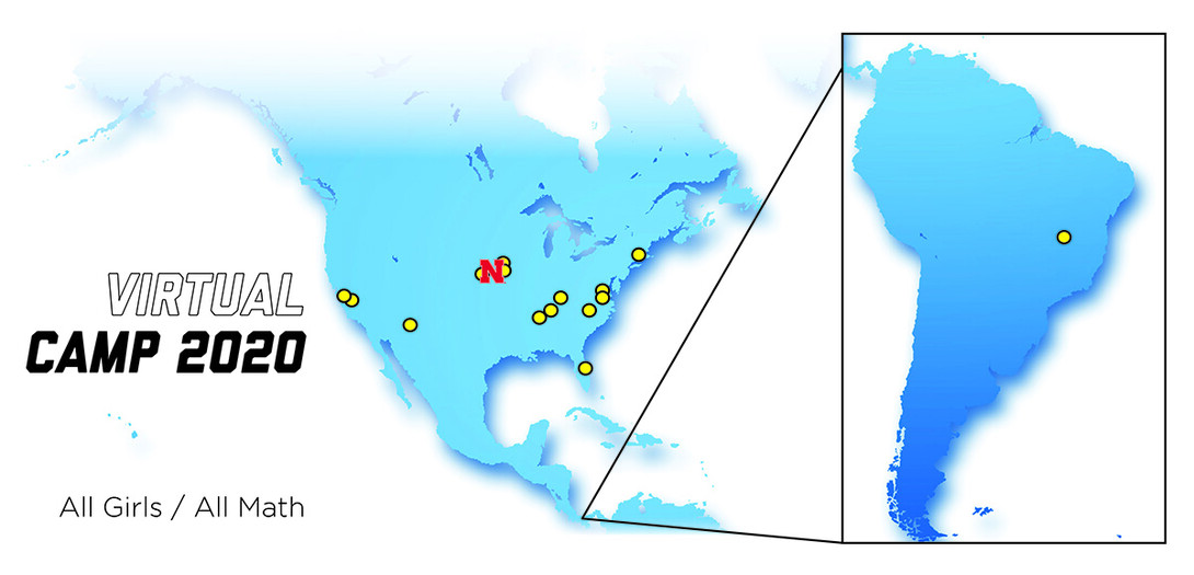  One student from Brazil and 14 campers from across the United States opted to attend All Girls / All Math online.