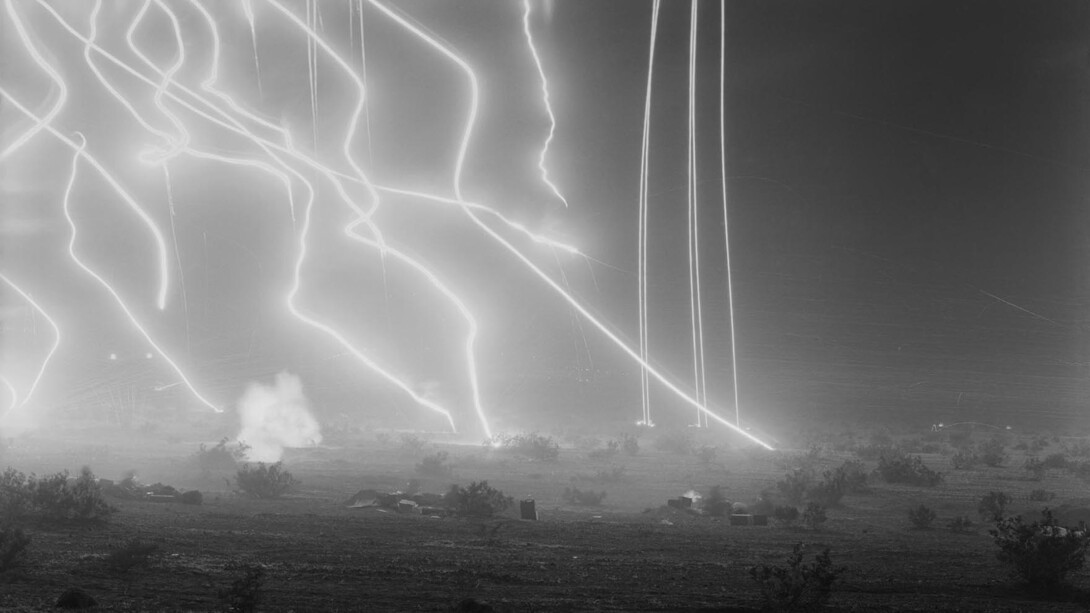 This An-My Lê photograph of military training in the California desert is currently on view in Sheldon Museum of Art.