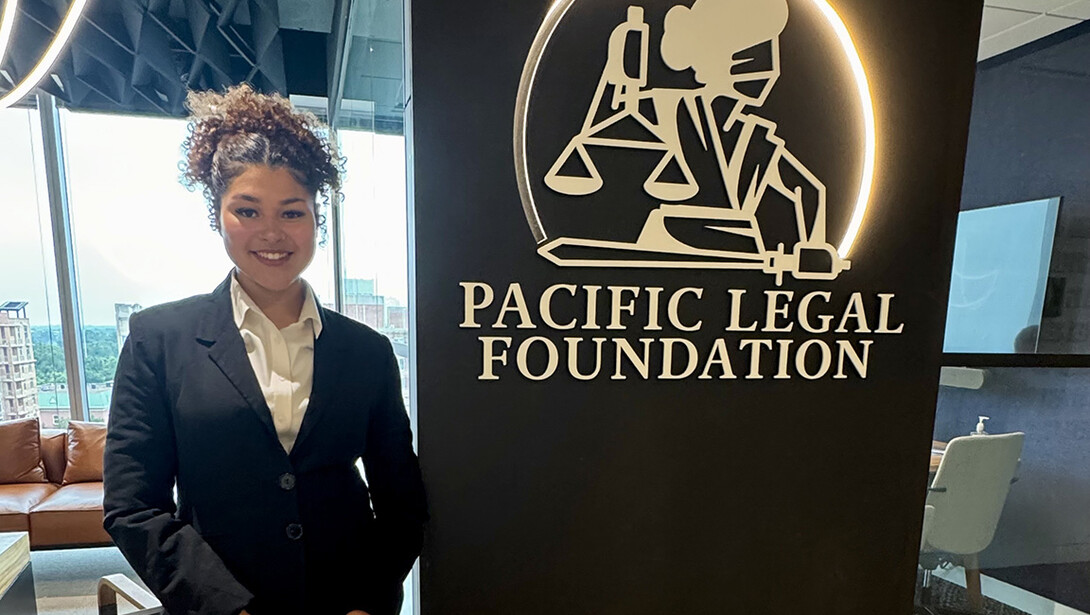 Avery Lambert is photographed in the offices of the Pacific Legal Foundation.