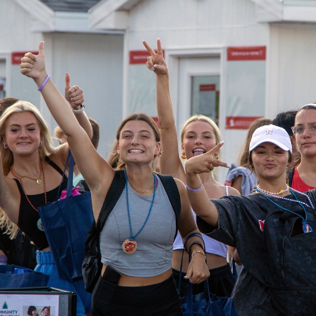 Students participating in the Street Festival