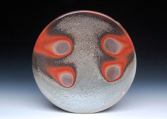 Simon Levin, “Butterfly Plate,” 9” x 9” x 1”, wood-fired stoneware, 2013.