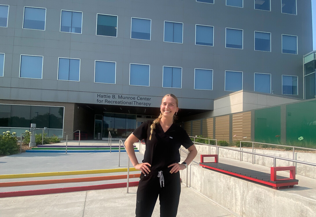 Elsa Wilcox at her summer internship experience at UNMC's Munroe Meyer Institute