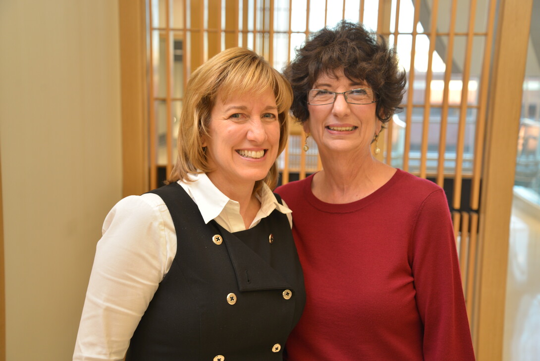 Dean Kathy Farrell and Nebraska philanthropist Rhonda Seacrest