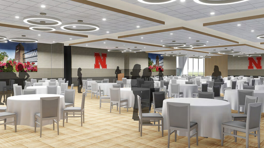 Concept drawing of the renovated Great Plains Room in the Nebraska East Union.