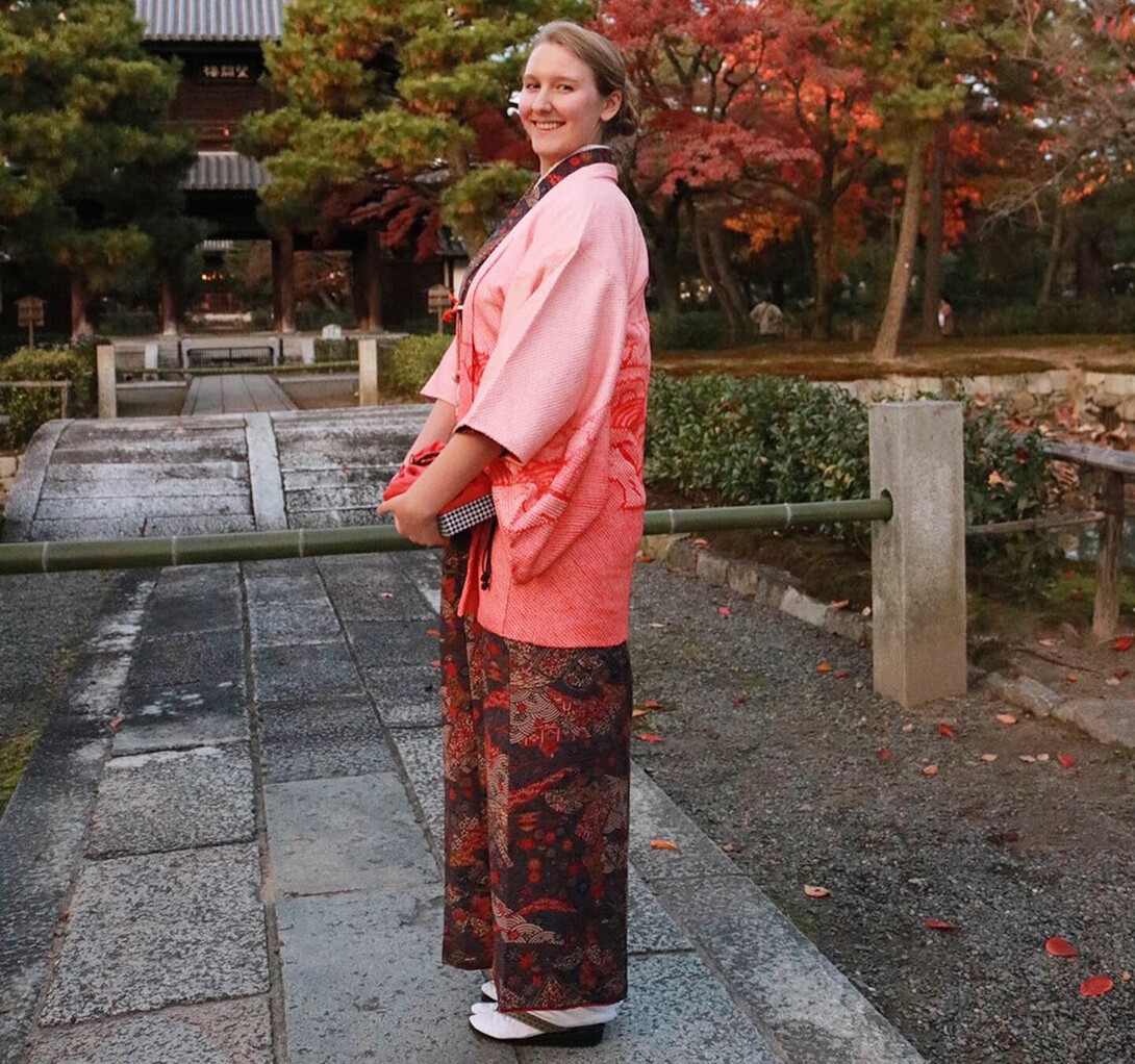 Emma Dolenshek poses for a photo during a trip to Japan.
