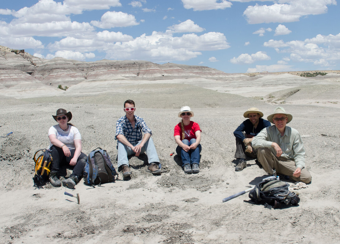 The UNL team at the dig site in New Mexico's San Juan Basin in 2014.