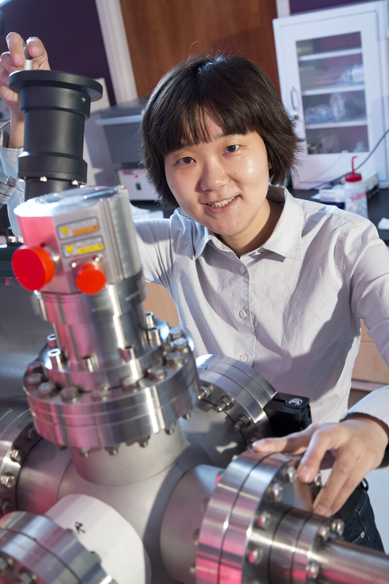 Xia Hong, an assistant professor of physics and researcher in the Nebraska Center for Materials and Nanoscience and UNL’s Materials Research Science and Engineering Center is a new NSF CAREER award winner.  She studies epitaxial growth in complex heterost