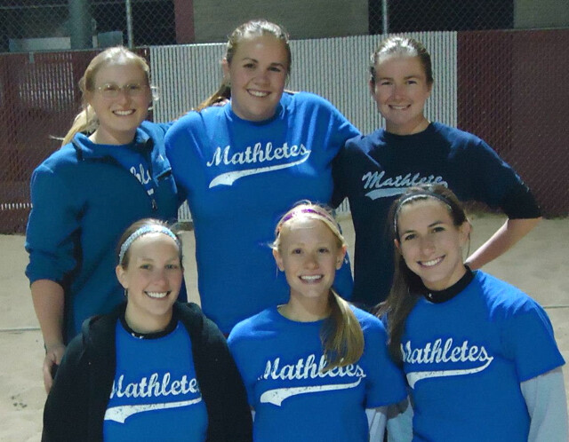The Mathletes are champions of the women's league 'C' division in 4-on-4 Sand Volleyball.