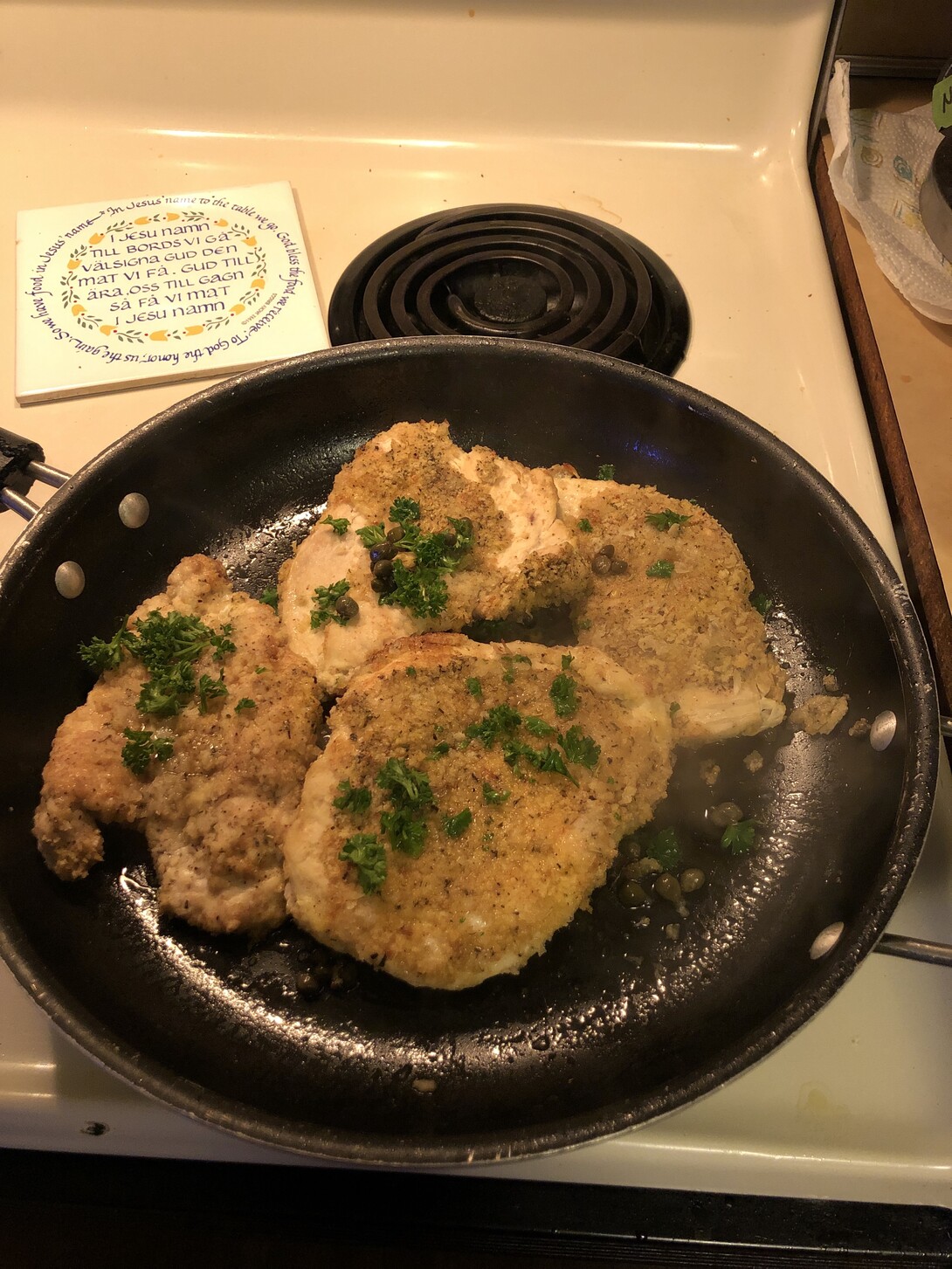 One of February's Meal Kit Options was Chicken Piccata. User-submitted photo. 