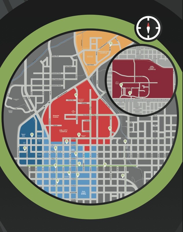 Map of BikeLNK kiosk locations. Click to enlarge.