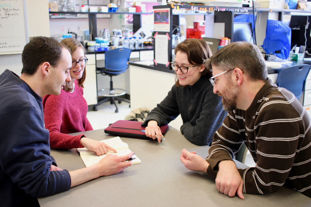 3 undergraduate Writing Fellows in conversation with their faculty partner