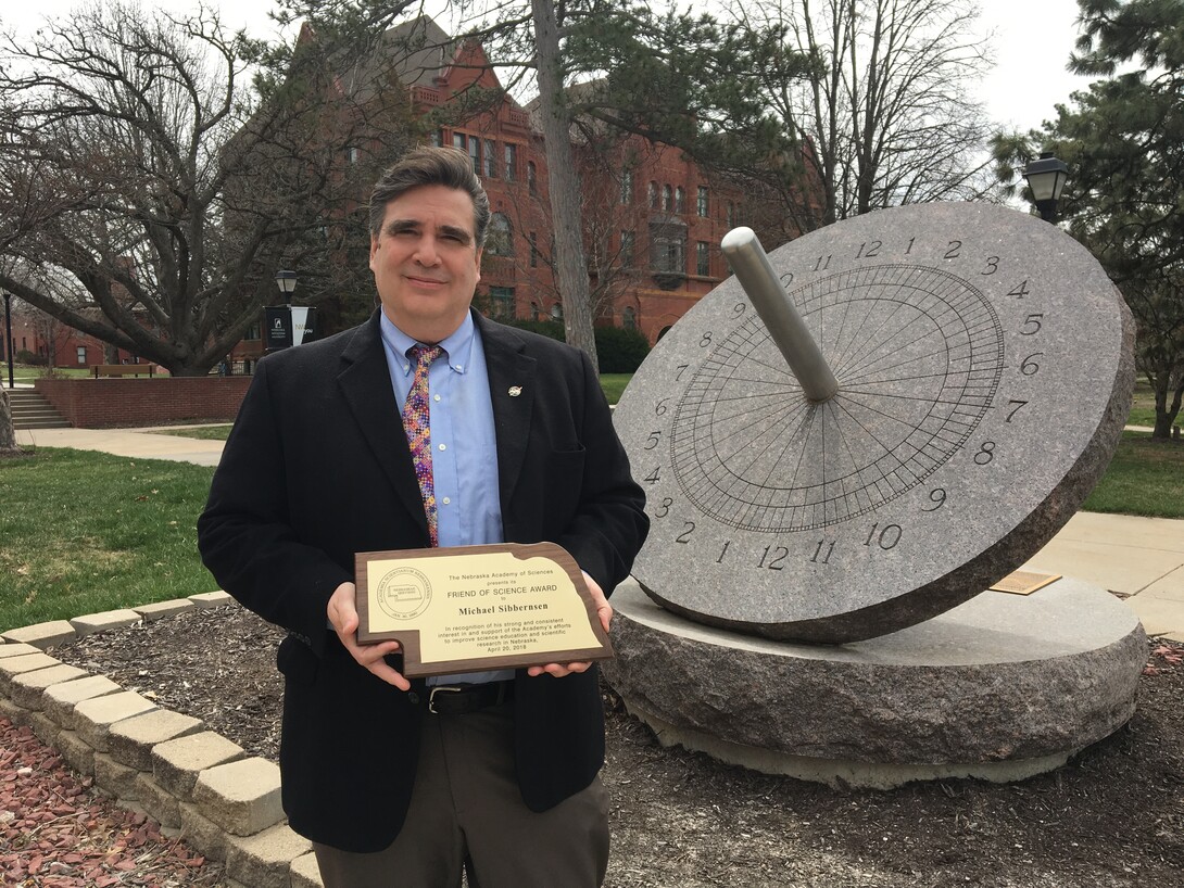 Michael Sibbernsen with the Freind of Science Award