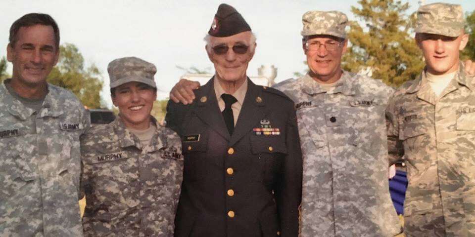The Murphy-Kiffin family's military legacy spans four generations. Pictured with Molly Murphy (second from left) is (from left), her father, Dan Murphy; grandfather, Jim Murphy Sr.; uncle, Jim Murphy Jr.; and brother, Matt Murphy.
