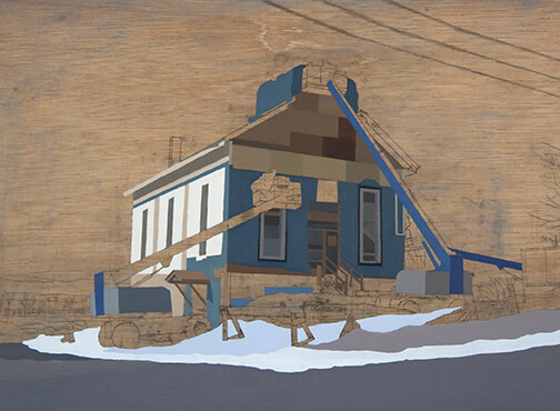 David Linneweh, “Refurbished Landscape, Vermont,” oil on panel, 2008.
