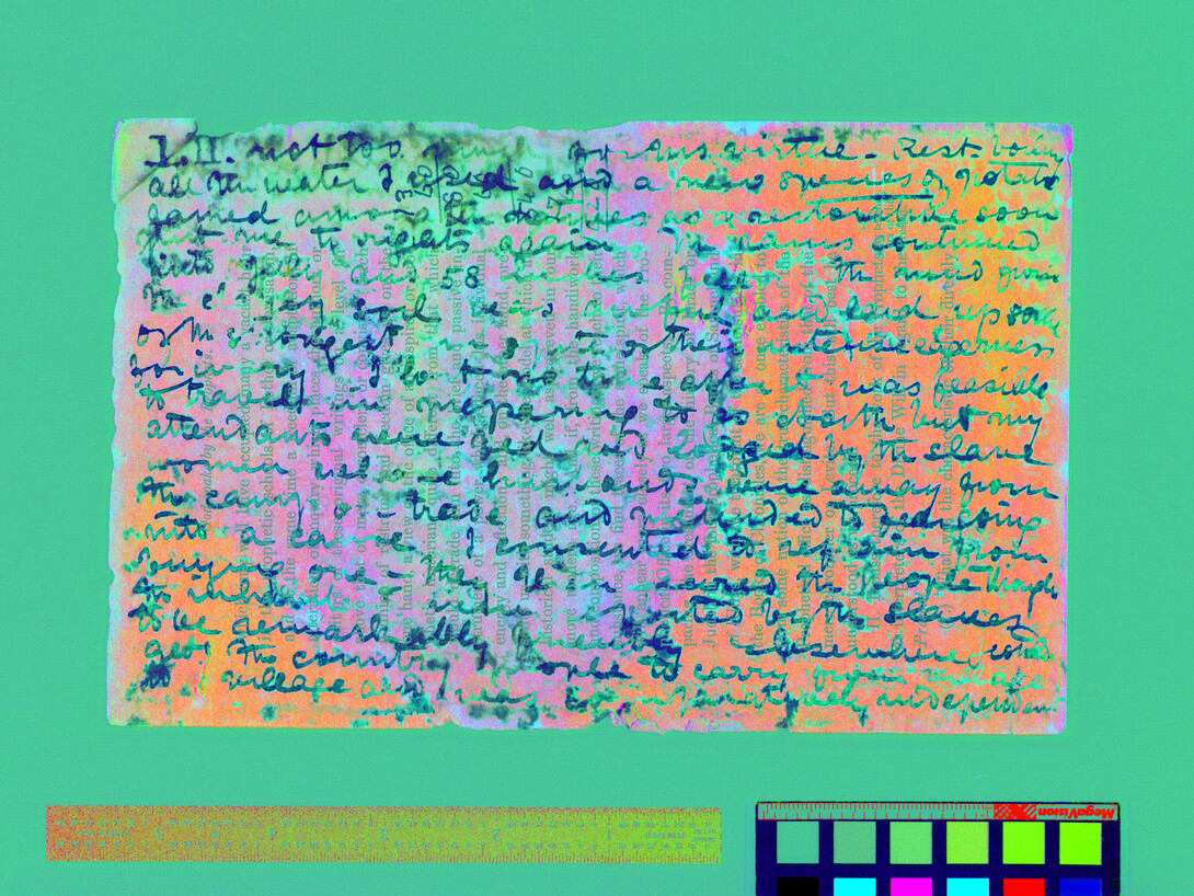 A Livingstone Online spectral image of David Livingstone's 1870 Field Diary, second gathering.