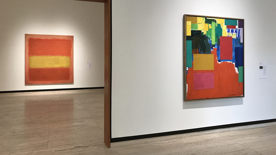 Paintings by Mark Rothko (left) and Hans Hofmann are included in "Now's the Time," open through Dec. 31 at Sheldon Museum of Art.