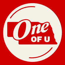 One of U series graphic. "One of U" phrase over the top of an outline of the state of Nebraska.