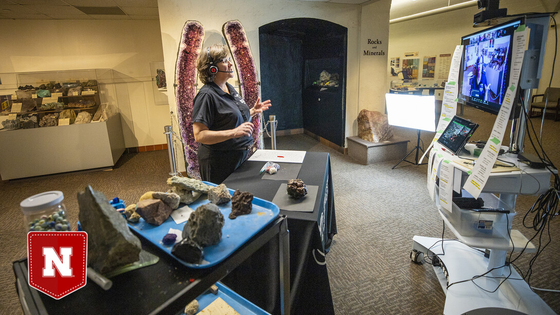 A virtual learning coordinator for the University of Nebraska State Museum, gives a virtual tour to more than 120 young students April 14, 2020. 