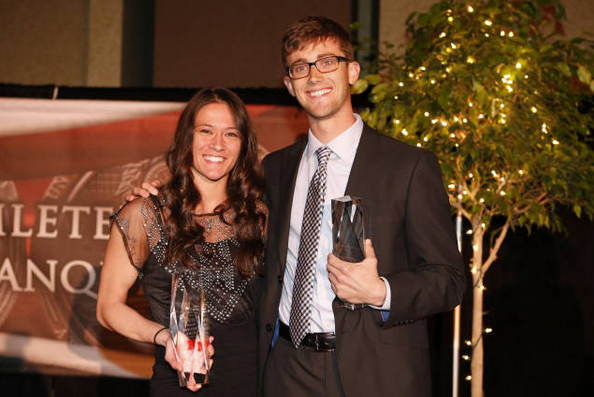 Huskers Emily Wong and Seth Wiedel are UNL's 2014 student-athletes of the year. The honors were presented at the Student-Athlete Recognition Banquet on April 13.
