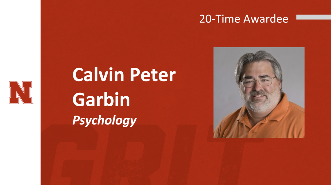 Calvin Peter Garbin of Psychology, who received the award for the twentieth year.