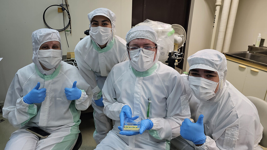 Student receive training in the clean room facility of Toyohashi University of Technology, the host university for the IRES program.