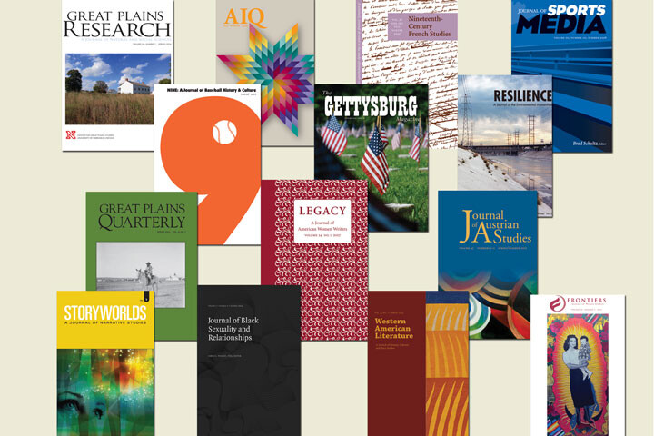 Some of the 30 journals published by University of Nebraska Press