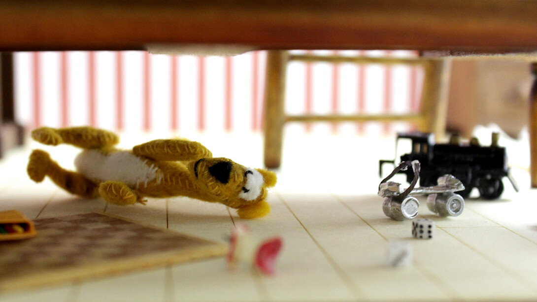 "Under the Bed," a miniature display in the Kruger Gallery's new "Dream Space | Play Space" exhibition.