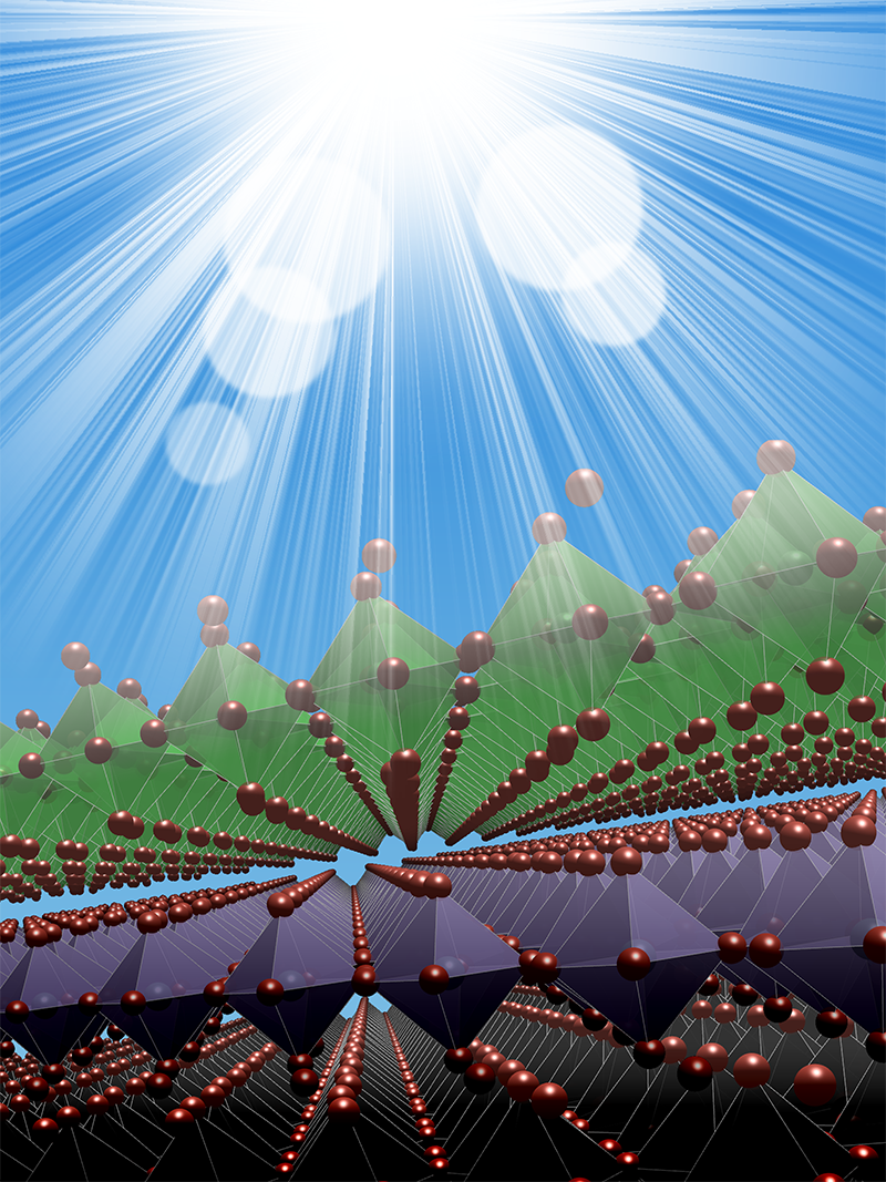 Cover illustration from Advanced Energy Materials featuring findings of a Nebraska research team led by Xiao Cheng Zeng.