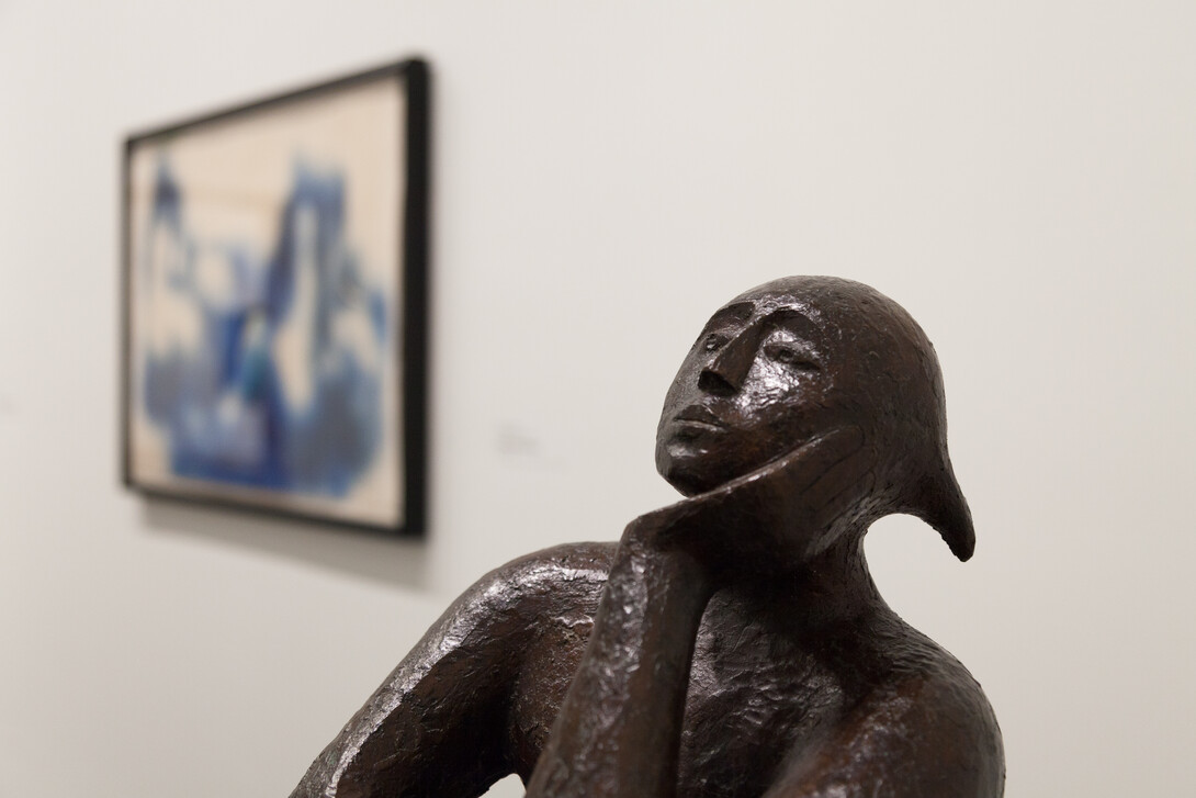 Elizabeth Catlett’s “Pensive Figure” (1968) is one of 12 works selected by Dr. Bridget R. Cooks for the gallery installation “Revising the Future.”