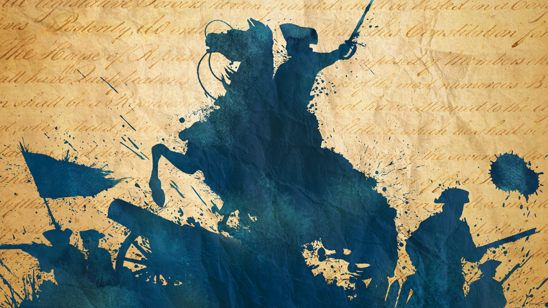 Threads of Freedom artwork - outline of a Revolutionary War battle.