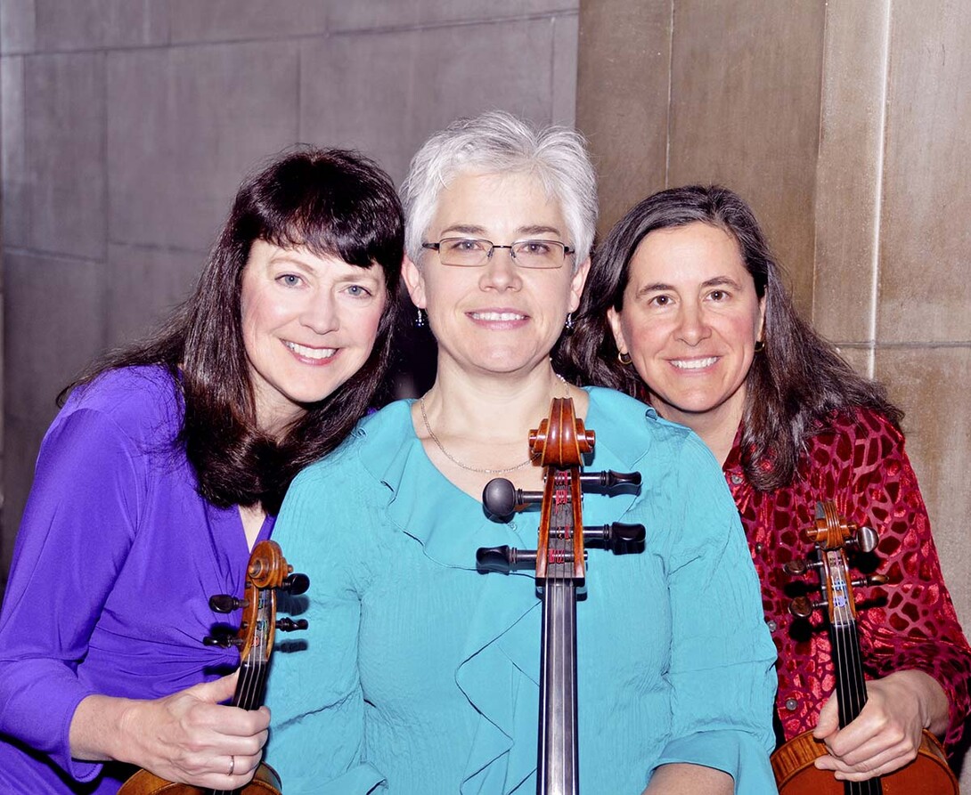 The Concordia String Trio members are (from left) Marcia Henry Liebenow, Karen Becker and Leslie Perna.