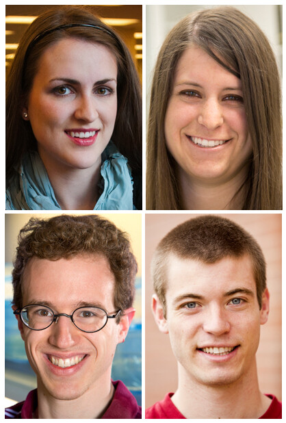 The four UNL students to receive Goldwater Scholarships are (clockwise from top left) Rachel Coburn, Elizabeth Spring Jaensch, Jared Ostdiek and Joseph Phillips.