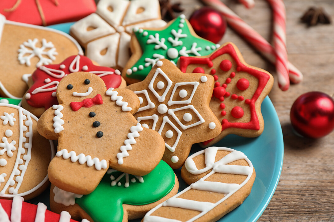 Holiday cookies on a plate