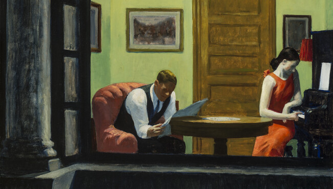 Edward Hopper, "Room in New York," 1932, oil on canvas.