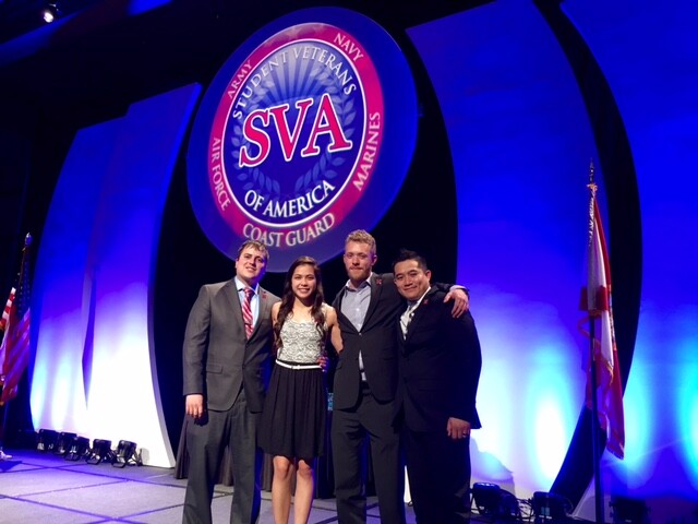 Student veterans Justin Otoski, Elizabeth Whitacre, Justin Collier and Dannee Sengdara