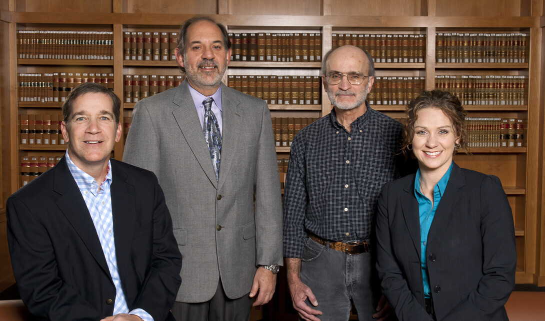 Faculty members from the Law-Psychology Program including (from left), Brian Bornstein, professor of psychology; Richard Wiener, director and professor of psychology; Robert Schopp, professor of law; and Eve Brank, associate professor of psychology, are gearing up for the program’s 40th anniversary celebration, which will welcome former students and faculty members, Oct. 23-25 at UNL.