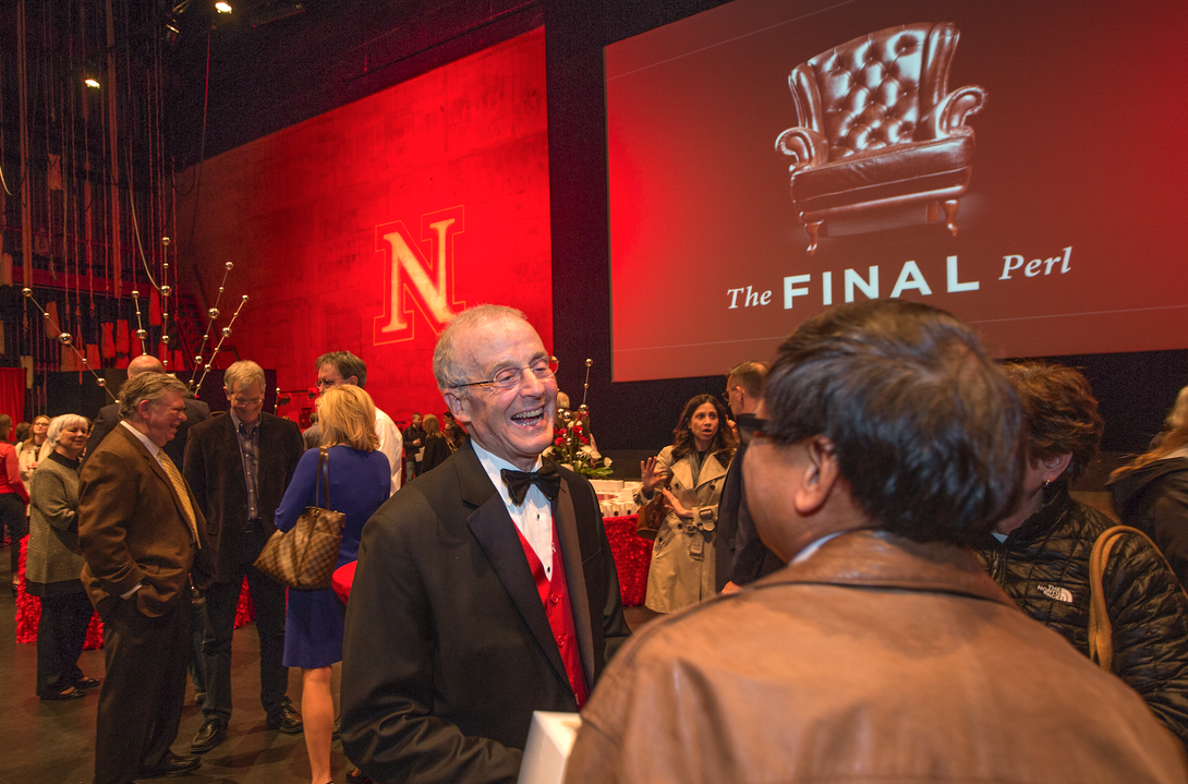 Faculty, students, staff and alumni were invited onto the Lied Center's stage following the program. 